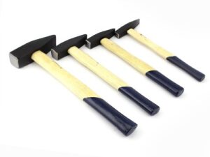 Einsetzbarer Schlosserhammer Satz mit verschiedenen Gewichten (100g, 200g, 300g und 500g) und einem stabilen Holzstiel