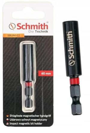 Praktischer Bithalter mit Magnetspitze für 1/4'-Bits und Schraubendreherbits mit 60 mm Länge. Effektiver Magnet verhindert, dass der Bit herausfällt, während der Arbeit. Gehärtete Konstruktion garantiert lange Haltbarkeit.