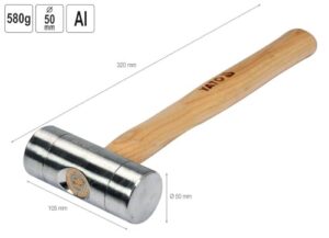 Schonhammer Ausbeulhammer Aluminium Hammer Alu Kopf Ø 30 40 50 mm Doppelseitiger Hammer Doppelkopfhammer für präzise Schlosser- und Servicearbeiten