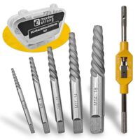 Hochwertiges Schraubenausdreher Set mit Windeisen und extra griffiger Konstruktion für effizientes Ausdrehen von Schrauben M3 - M18