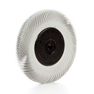 Kraftvolle Radialbürste für optimale Reinigung von Hartplatten, Metall und Oberflächen mit radialer Struktur und weichen Körnern, Durchmesser 150 x Dicke 12 mm, 120 Körner, weiß gefärbt