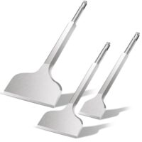 Hochwertiges SDS Plus Meißel Set mit 3 Fliesenmeißeln in verschiedenen Größen für das saubere und schnelle Entfernen von Fliesen, Fliesenkleber, Beton, Mauerwerk und Naturstein.