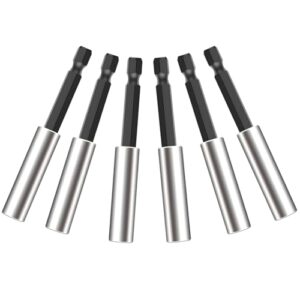 6 Stück Sechskantschaft-Bit-Halter Magnetisch, Schnellwechsel Bit Verlängerung 1/4, Bit Halter-Set 60mm aus Edelstahl, für Bohrmaschine Schraubendreher
