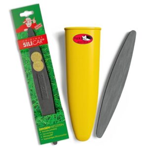 Sensenwerk 3er Set Wetzstein für Sensen - inkl. Sensenwetzsteine grob NK150 aus Normalkorund, fein CD400 aus Siliciumcarbid und Schleifsteinhalter für Gürtel