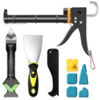 Sentoo Kartuschenpresse Set, Silikon-Kartuschenpistole und Werkzeug zum Entfernen von Dichtungsmasse für Badezimmer, Küche, Boden, Fenster, Spülbeckenfugen, Rahmen