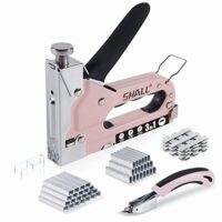Leistungsstarkes Handtacker-Set für Tischlerei, Dekoration und Kabelbefestigung mit 3-in-1-Tackerpistole, Regulierbarer Schusskraft und Klammerentferner