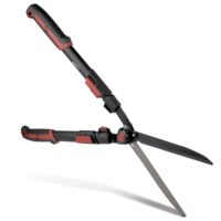 Ergonomische Teleskop-Heckenschere mit Kohlenstoffstahlklingen und Kunststoffgriff für Form- und Rückschnitt von Hecken und Büschen