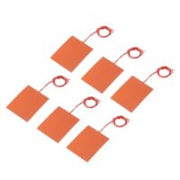 Silikon-Heizmatte, 12V 25W Heizfolie Flexible Heizplatte 100mm x 80mm für konstante Temperatur, Packung mit 6 Stücken