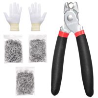 Hog Ring Zangen Set mit 360 Stück 3/4" 1/2" 3/8" Hog Rings für Polsterung, Fechten, Tier und Haustier Käfige
