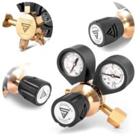 Druckminderer für ARGON, CO2, Mischgas und Schutzgas von STAHLWERK, ideal für WIG/MIG MAG-Schweißgeräte geeignet