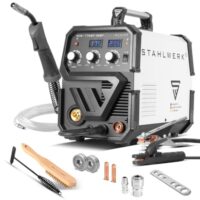 STAHLWERK Schweißgerät 2 in 1 Kombi MIG/MAG 175 ST IGBT - Hochwertiges Schweißgerät für MIG/MAG und MMA/E-Hand-Schweißen mit Synergischem Drahtvorschub, Smartkühlung und Überhitzungsschutz