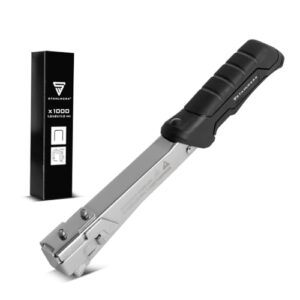 STAHLWERK Hammertacker mit 1000 Tackerklammern, Profi-Tacker, Schlagtacker, Handtacker, Schlaghefter, Hammernagler, Klammertacker, Klammergerät für Klammern 6-10 mm Typ G