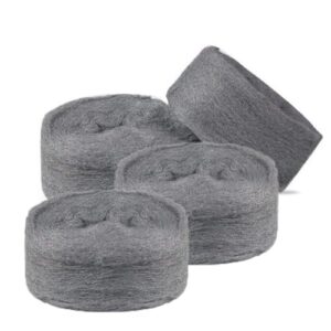 4 Rollen Stahlwolle als effektive Lösung gegen Mäuse und andere Schädlinge, ideal für Löcher und Wandrisse in Haus, Garage und Garten, kann auch zum Reinigen und Polieren verwendet werden.
