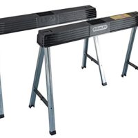 STANLEY 340 kg Metall-Klappsägebock (Paar) - Tragbare und langlebige Werkbanklösung, Klappwerkbank, erweiterbarer Arbeitsplatz