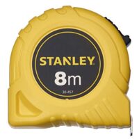 Stanley Bandmaß Basic, 0-30-457 - Maßband mit robustem Kunststoffgehäuse, automatischer Rücklauf und Gürtelclip für Heimwerkeranwendungen