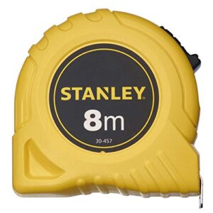Stanley Bandmaß Basic, 0-30-457 - Maßband mit robustem Kunststoffgehäuse, automatischer Rücklauf und Gürtelclip für Heimwerkeranwendungen