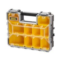 STANLEY FATMAX Profi Werkzeug-Organizer mit 10 herausnehmbaren Boxen und transparentem Deckel, ideal für Heimwerker und Profis