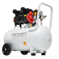 Starkwerk Flüsterkompressor Druckluftkompressor Kompressor Silent 69 dB mit 425/10 Pro Ölfrei, 10 Bar, 50 Liter Kessel und Zubehör