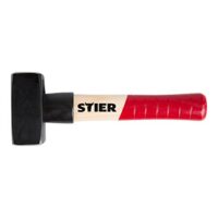 STIER Fäustel Robust+, 1000 g, mit Stiel-Schutzhülse, Spezialstahl, hohe Qualität, Langlebiger, geschmiedeter Fäustelkopf, hohe Qualität nach DIN 6475