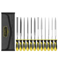 TARIST Nadelfeile Set, 12-teilig mit Werkzeugtasche - Metall und Diamantfeilen für verschiedene Materialien wie Holz, Juwelier, Kunststoff, Schmuck usw.
