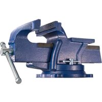 Tectake Schraubstock drehbar, Amboss, Tischschraubstock aus massivem Gusseisen, 360° drehbar, mit Drehteller für Montage Werktisch, Werkbänke, Werkstatttisch - Spannweite 165 mm