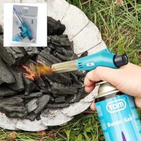 TOM Gasbrenner Brenneraufsatz mit Bajonettverschluss MFS-1A für verschiedene Bereiche wie Werkstatt, Garten und Küche - 1300°C - Piezozündung - Lötbrenner - Bunsenbrenner