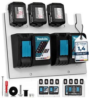 Robuste Wandhalterung für Makita 18V & 14,4V Akkus und Ladegeräte - hochwertige Qualität aus Deutschland