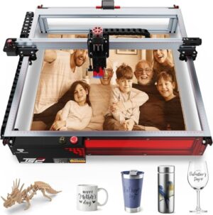 TS2 Laser Graviermaschine für Holz und Metall, 450mm x 450mm große Gravurfläche, Lasergravurmaschine mit 10 W Laserleistung, APP-Verbindung und Autofokus