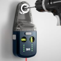 Tyrry 4-in-1 Laser Wasserwaage mit Kreuzwasserwaage, Bohrstaubfänger, Wandhalterung und Elektronischem Vakuum-Saugnapf für Heimrenovierungen