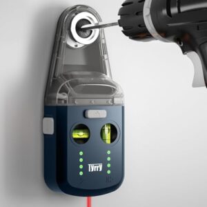 Tyrry 4-in-1 Laser Wasserwaage mit Kreuzwasserwaage, Bohrstaubfänger, Wandhalterung und Elektronischem Vakuum-Saugnapf für Heimrenovierungen