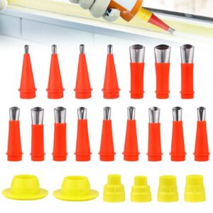 Universal Integriertes Gummidüsen Werkzeug kit Edelstahl-Düsen Silikon-Spritzer 22 Stück Satz Einteiliger Edelstahl-Düsen Edelstahl Dichtungsdüse Silikon-Düsen Sets für Fenster Badezimmer