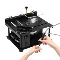 Verbesserte Mini Tischkreissäge mit Flexibler Welle, 300W Multifunktionale Tischsäge für Holz, Kunststoff, Acryl, DIY Schneiden & Polieren, 0–35 mm Schnitttiefe, 90° verstellbarer Winkel