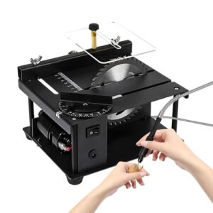 Verbesserte Mini Tischkreissäge mit Flexibler Welle, 300W Multifunktionale Tischsäge für Holz, Kunststoff, Acryl, DIY Schneiden & Polieren, 0–35 mm Schnitttiefe, 90° verstellbarer Winkel