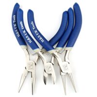 H&S Verchromtes Zangenset mit drei hochwertigen Zangen: Flachzange, Spitzzange und Kneifzange - perfekt für Schmuckherstellung, Modellbau und Werkstattarbeiten