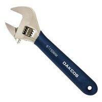 DAKCOS Rollgabelschlüssel verstellerbar Schraubenschlüssel Adjustable Wrench Einmaulschlüssel mit Gummigriff - Länge: 6/150 mm (max. 20mm Maulweite)