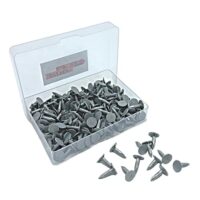 Verzinkte 13 mm Dachpappnägel in einem praktischen Kunststoffkoffer, ideal für DIY-Einsteiger und professionelle Handwerker