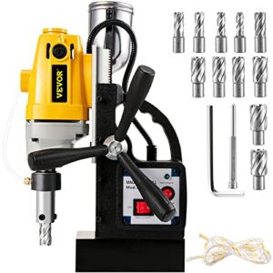 VEVOR Magnetische Bohrmaschine, 1100 W Kernbohrmaschine magnetisch mit Ringfräsen 11 Stück Durchmesser 40 mm Tiefe 125 mm magnetisches Bohrsystem