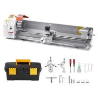 VEVOR Metalldrehmaschine 220x1000 mm Drehmaschine Automatischer Vorschub 2500 U/min Drehzahl 1250 W Bürstenloser Motor, mit Zubehör, Tischdrehmaschine für die Bearbeitung von Präzisionsteilen