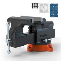 VEVOR 15,2cm Schraubstock mit 360° Drehbarkeit und Sphäroguss-Konstruktion für Handwerker und Werkstatt