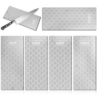 Diamant Schleifstein Set, 5 Stück, Diamant Messerschärfer, Schärfstein Platte für Küchenutensilien und Außeneinsatz