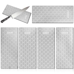 Diamant Schleifstein Set, 5 Stück, Diamant Messerschärfer, Schärfstein Platte für Küchenutensilien und Außeneinsatz