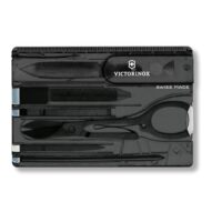 VICTORINOX Swiss Card Classic, Multitool Kartenmesser mit 10 Funktionen, Spitzklinge und Schere, in Kreditkartenformat, Schwarz