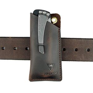 VIPERADE Lederholster für EDC-Paket mit Taschenlampe und Multitool-Funktion, passt zu vielen Mini-Multitools und Messern