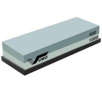 Schleifstein für Messer, 400/1000 Körnung, Abziehstein Set 2 IN 1, Wetzstein Messerschärfer Doppelseitiger mit Rutschfestem Silikonhalter