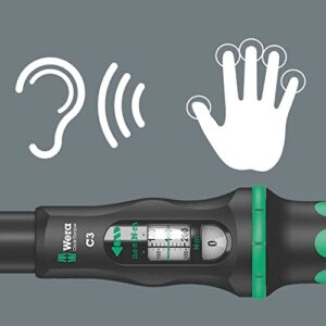 Wera Click-Torque C 3 Drehmomentschlüssel mit Umschaltknarre in Schwarz und Grün, ideal für Heimwerker zum sicher und präzise arbeiten