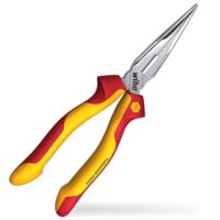 Wiha Flachrundzange Professional electric I mit Schneide gerade Form I VDE-geprüft, stückgeprüft, stabil, robust I 160 mm Zange für Elektriker