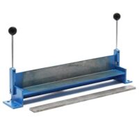 Blechbiegemaschine von Wiltec, 460 mm Arbeitsbreite, max. 90° Biegewinkel, Abkantbank aus Gusseisen in Blau und Grau