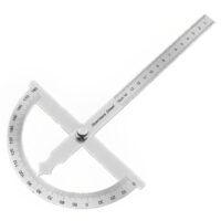 FEMONGY Winkelmesser, Metall 0-180° Edelstahl Goniometer mit Feststellschraube, Universal-Winkelmesser mit Skala Lineal für Schule Tischler DIY Malerei Zeichnung Anzeichnen (150mm)