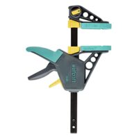 Kraftvolle Einhandzwinge zum professionellen Spannen von Werkstücken mit nur einer Hand, Spannkraft: 120 kg, Spannweite: 150 mm
