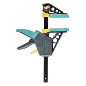 Kraftvolle Einhandzwinge zum professionellen Spannen von Werkstücken mit nur einer Hand, Spannkraft: 120 kg, Spannweite: 150 mm